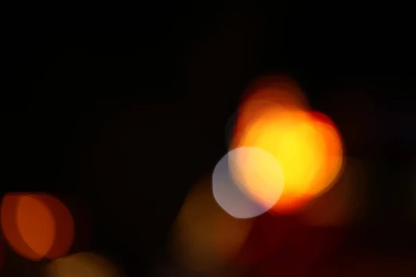 Vista Borrosa Luces Brillantes Sobre Fondo Oscuro — Foto de Stock