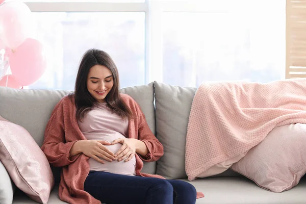 집에서 임신한 — 스톡 사진