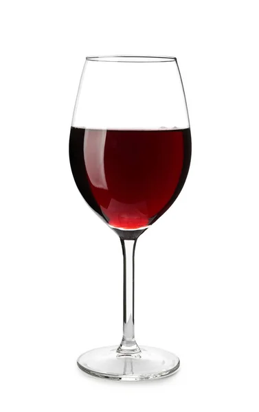 Glas Leckerer Wein Auf Weißem Hintergrund — Stockfoto