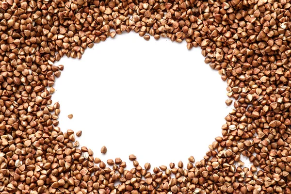 Frame Made Buckwheat White Background — Stock Photo, Image