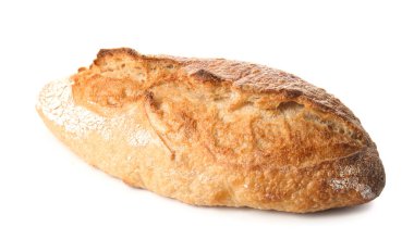 Beyaz arka planda taze ekmek.