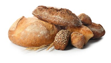 Beyaz arka plan üzerinde taze ekmek