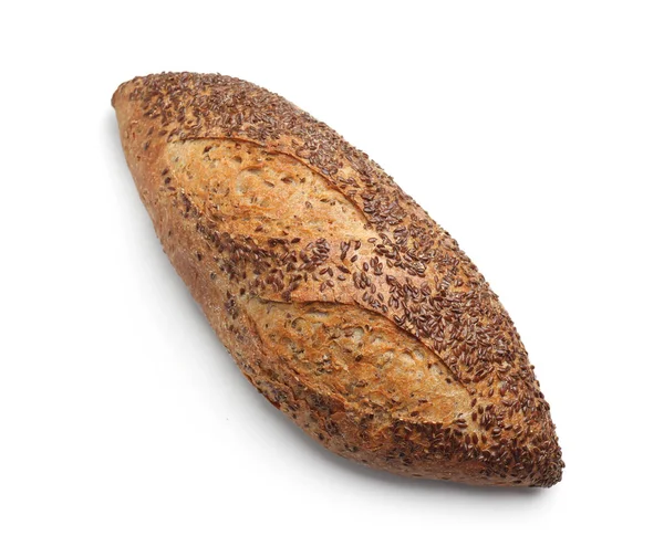 Bochník Čerstvého Chleba Bílém Pozadí — Stock fotografie