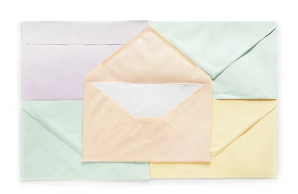 Enveloppes Papier Sur Fond Blanc — Photo