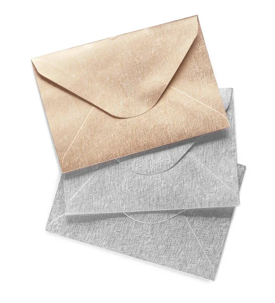 Envelopes Papel Sobre Fundo Branco — Fotografia de Stock