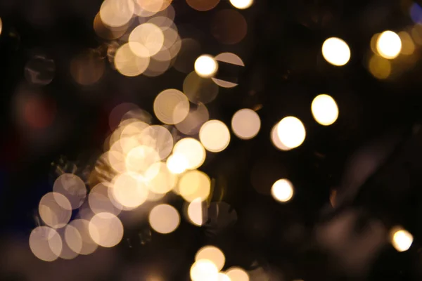 Wazig Zicht Gloeiende Kerst Garland — Stockfoto