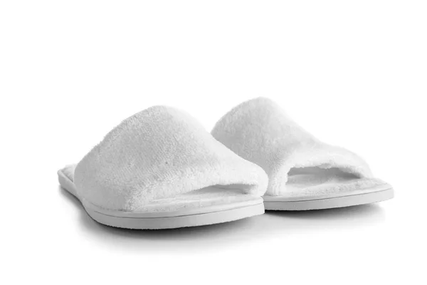 Soft Slippers White Background — Stock Photo, Image