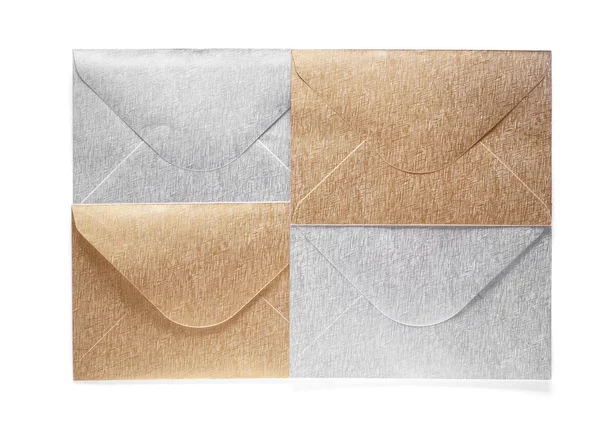 Enveloppes Papier Sur Fond Blanc — Photo