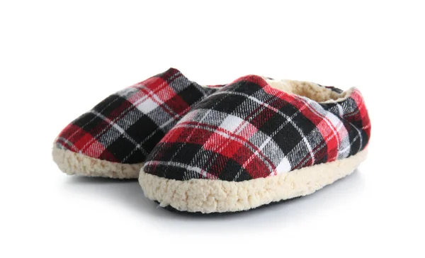 Soft Slippers White Background — Stock Photo, Image