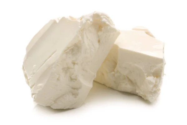 白を基調としたおいしいフェタチーズ — ストック写真