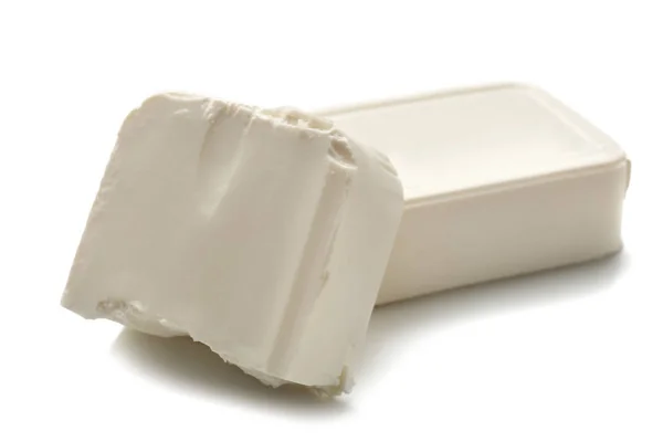 Chutný Sýr Feta Bílém Pozadí — Stock fotografie