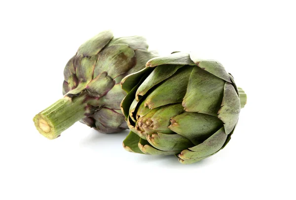 Carciofi Crudi Sfondo Bianco — Foto Stock