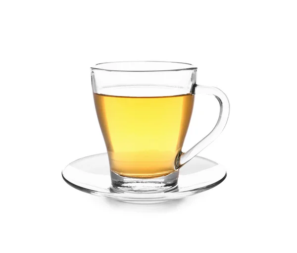 Cup Tasty Hot Tea White Background — Stock Photo, Image