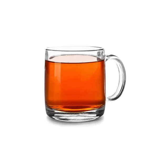 Cup Tasty Hot Tea White Background — Stock Photo, Image