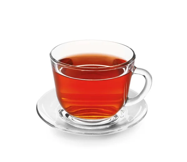 Чашка Вкусного Горячего Чая Белом Фоне — стоковое фото