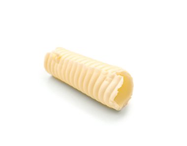 beyaz zemin üzerine tereyağı curl