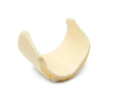 beyaz zemin üzerine tereyağı curl