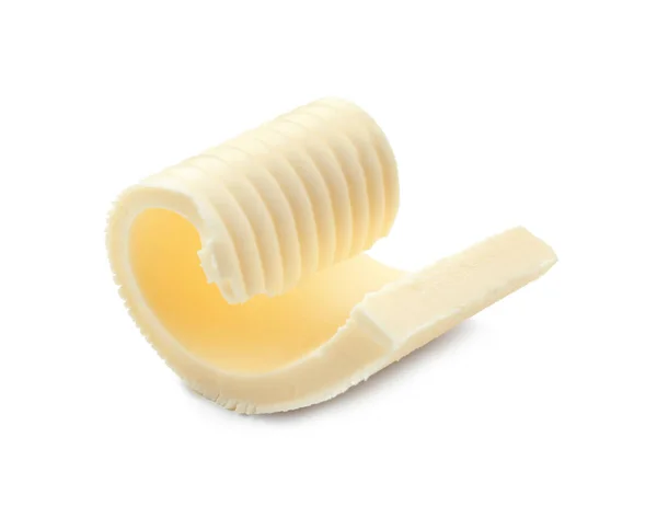 Butter Auf Weißem Hintergrund — Stockfoto