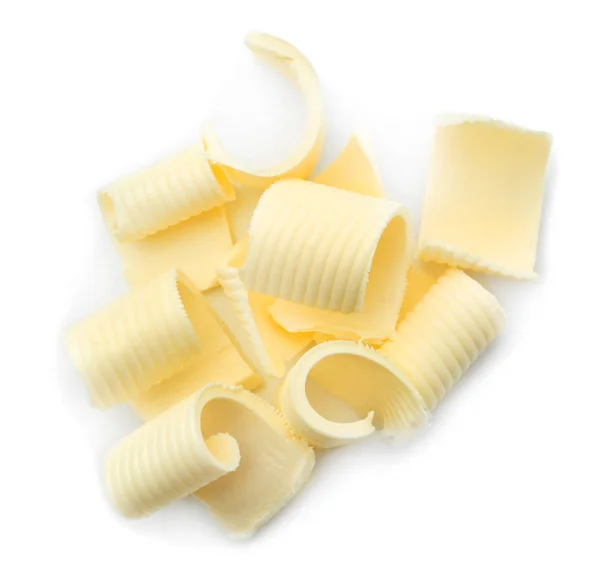 Butter Curls White Background — Stock Photo, Image