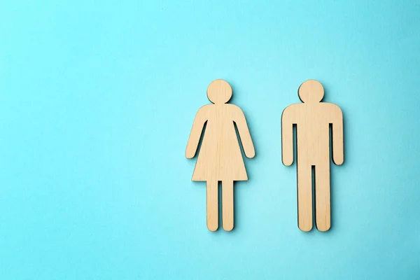 Female Male Figures Color Background Concept Transgender — Stock Photo, Image