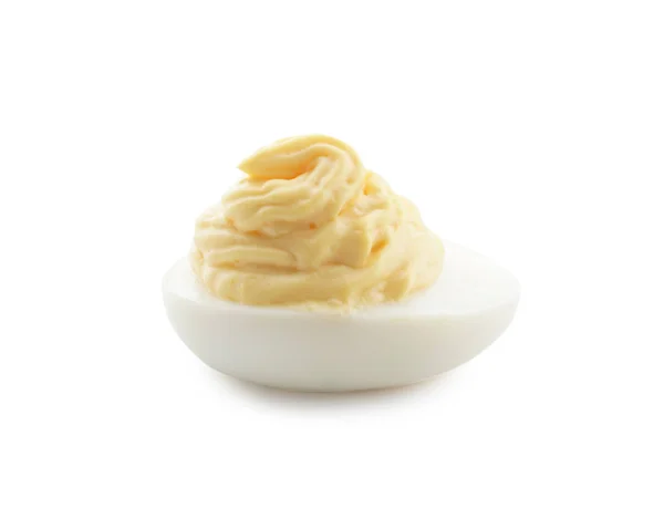 Tasty Deviled Egg White Background — Stock Photo, Image