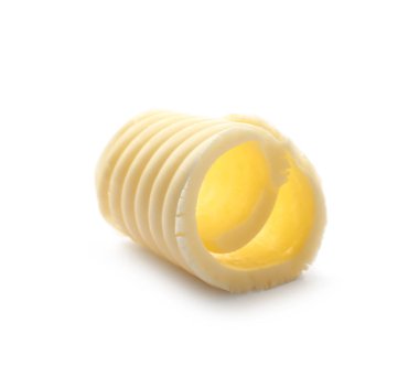 beyaz zemin üzerine tereyağı curl