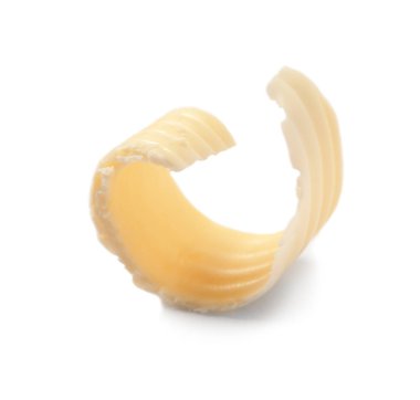 beyaz zemin üzerine tereyağı curl