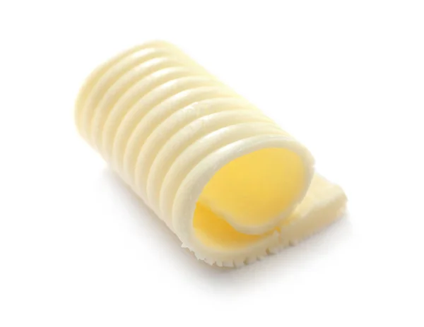 Butter Auf Weißem Hintergrund — Stockfoto