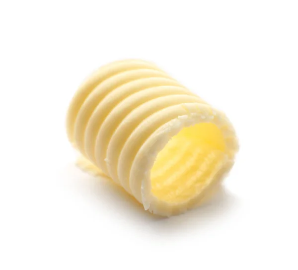 Butter Auf Weißem Hintergrund — Stockfoto