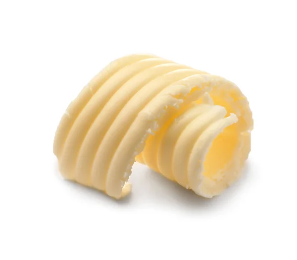 Butter Auf Weißem Hintergrund — Stockfoto