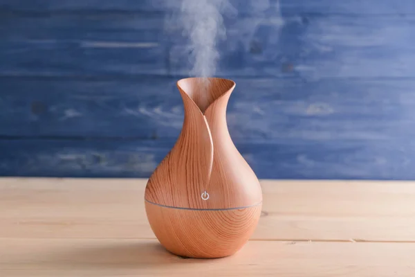 Aroma Oil Diffuser Wooden Background — Stock Photo, Image