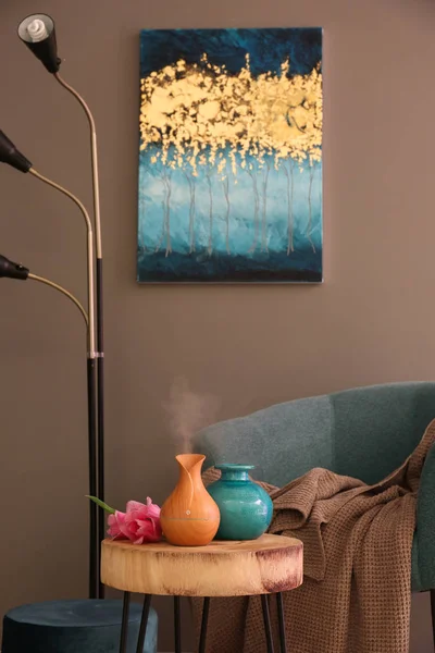 Aroma Oil Diffuser Table Room — Stock Photo, Image