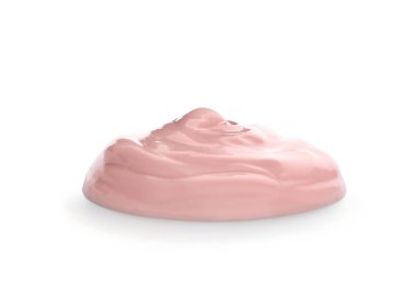 Beyaz zemin üzerine lezzetli yoğurt