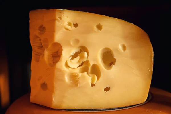 Stück leckeren Käse auf Lager — Stockfoto