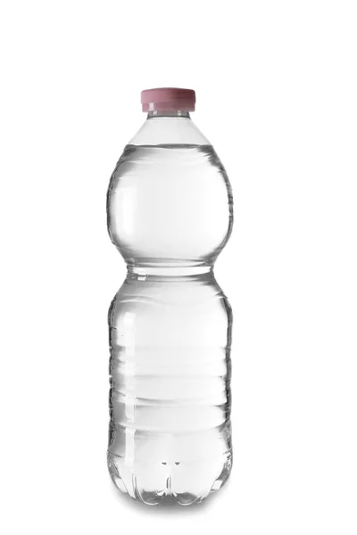 하얀 배경에 깨끗 한 물이 담긴 병 — 스톡 사진