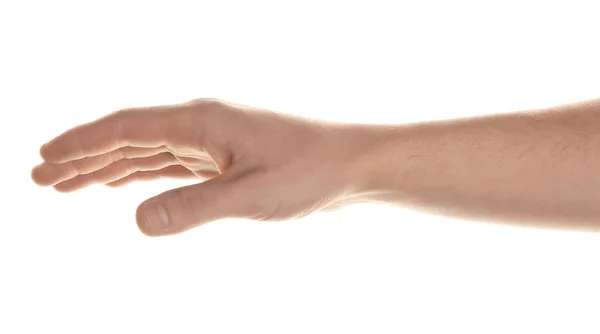 Mężczyzna ręka na białym tle — Zdjęcie stockowe