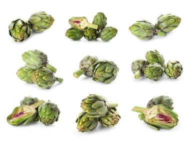 Beyaz zemin üzerine lezzetli enginar