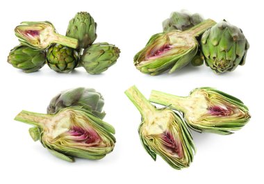 Beyaz zemin üzerine lezzetli enginar