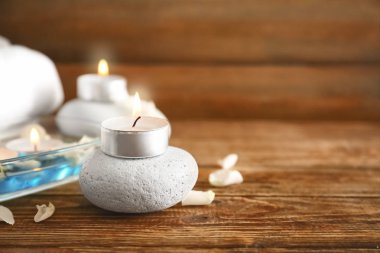 Masada spa taşlı yanan mum