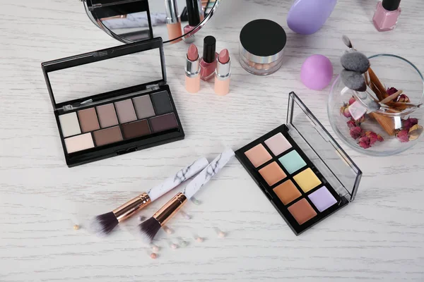 Professional cosmetics on table