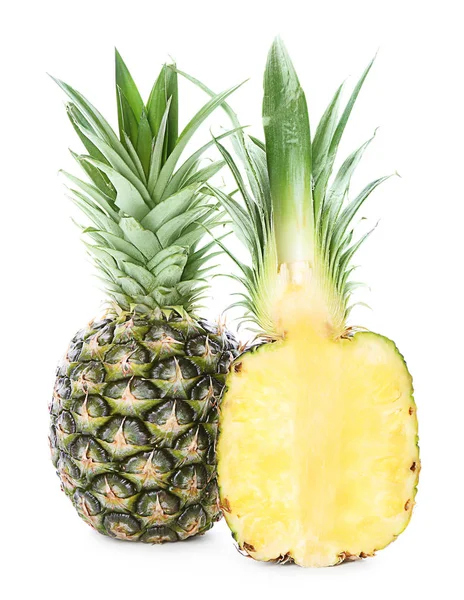 Cut pineapple on white background — Stock Photo, Image