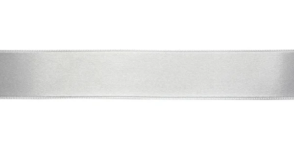 Срібна стрічка на білому тлі — стокове фото