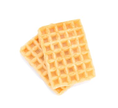 Beyaz zemin üzerine lezzetli waffle
