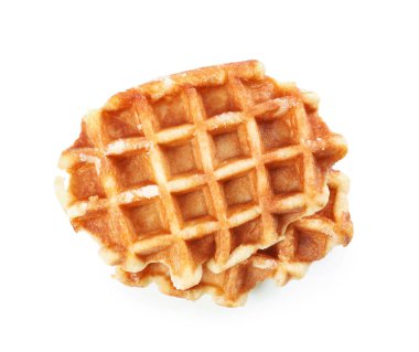 Beyaz zemin üzerine lezzetli waffle