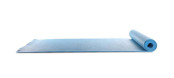 Beyaz arka plan rengi yoga mat — Stok fotoğraf