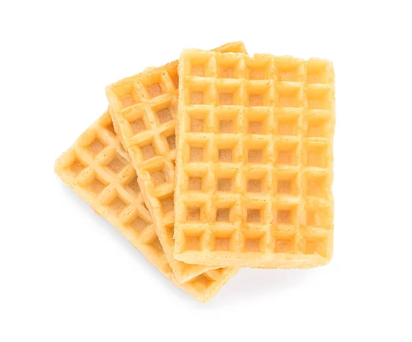 Beyaz zemin üzerine lezzetli waffle — Stok fotoğraf