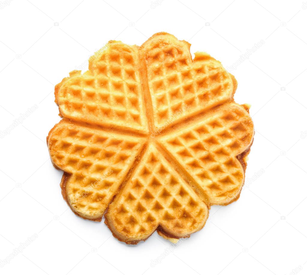 Delicious waffles on white background