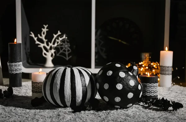 Decorazioni creative per Halloween party sul pavimento — Foto Stock