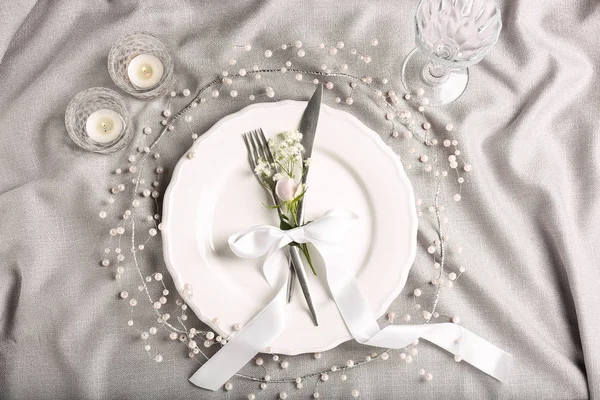 Красивая сервировка свадебного стола — стоковое фото