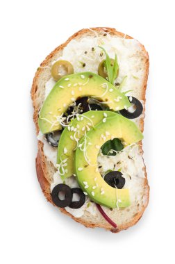 Beyaz arka planda taze lezzetli bruschetta.